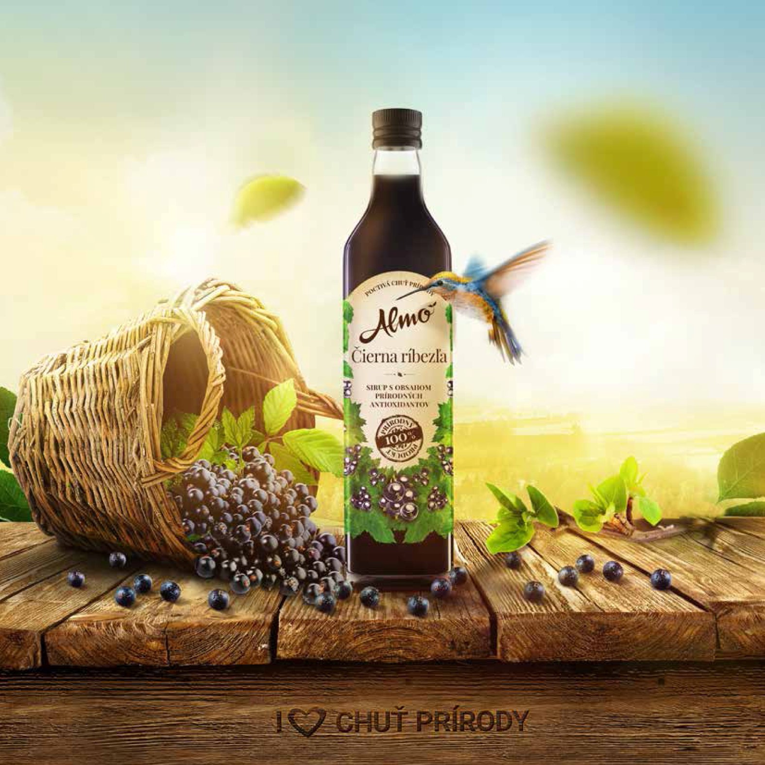 ALMO sirup ČIERNA RÍBEZĽA 50% ovocia 0,5 l